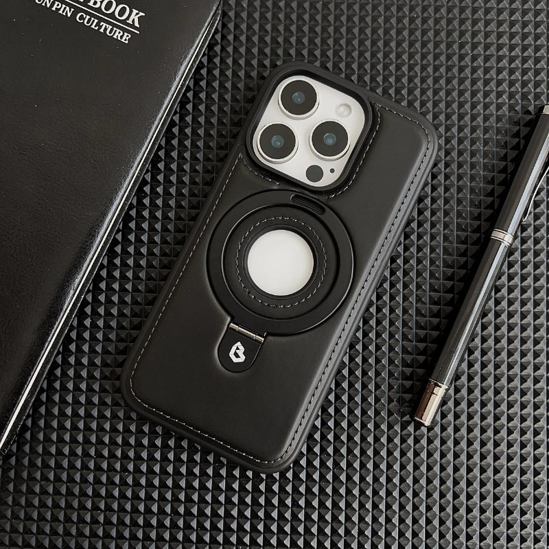 Coque iPhone LEATHER CASE en Cuir avec Support