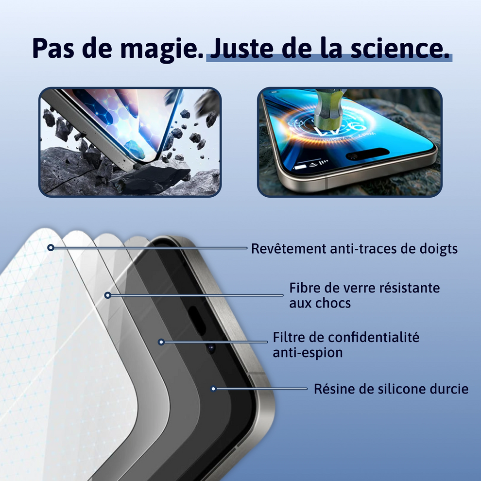 Screen Armor™ – Incassable iPhone & Fumé Anti-Regard