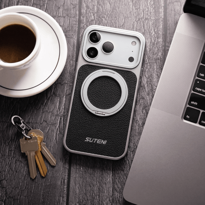 Luxe Case™ – Coque Cuir Premium + Support Rotatif
