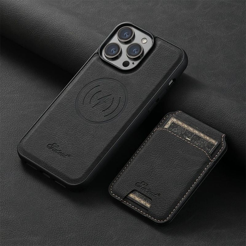 Coque iPhone Premium™ Case – Cuir Élégant avec Porte-Carte