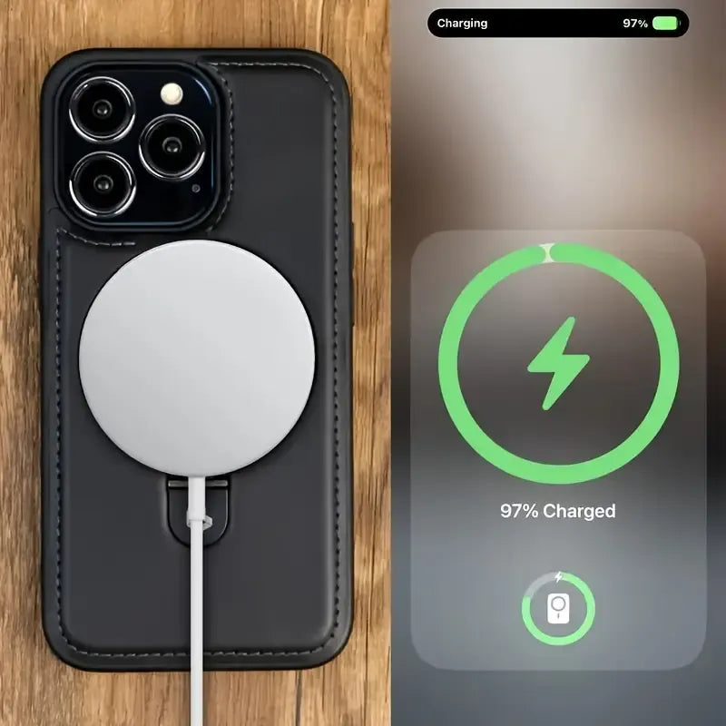 Coque iPhone Premium en Cuir avec Support