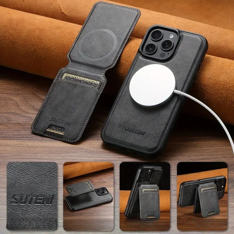 Coque iPhone Premium™ Case – Cuir Élégant avec Porte-Carte