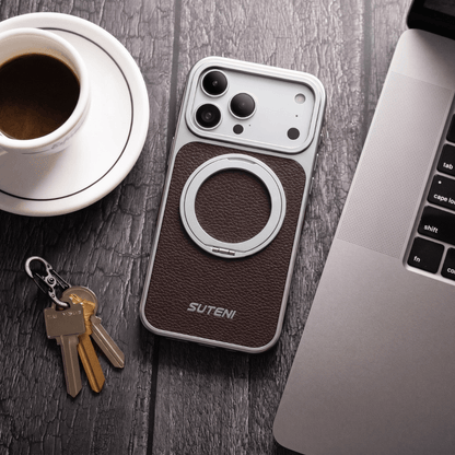 Luxe Case™ – Coque Cuir Premium + Support Rotatif