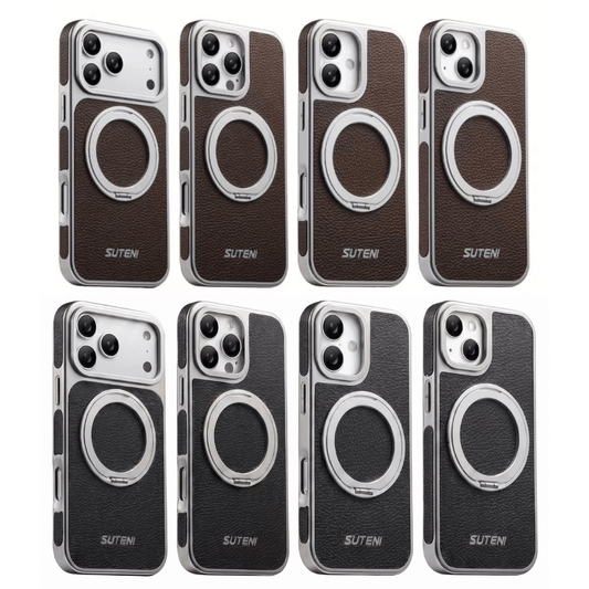 Luxe Case™ – Coque Cuir Premium + Support Rotatif