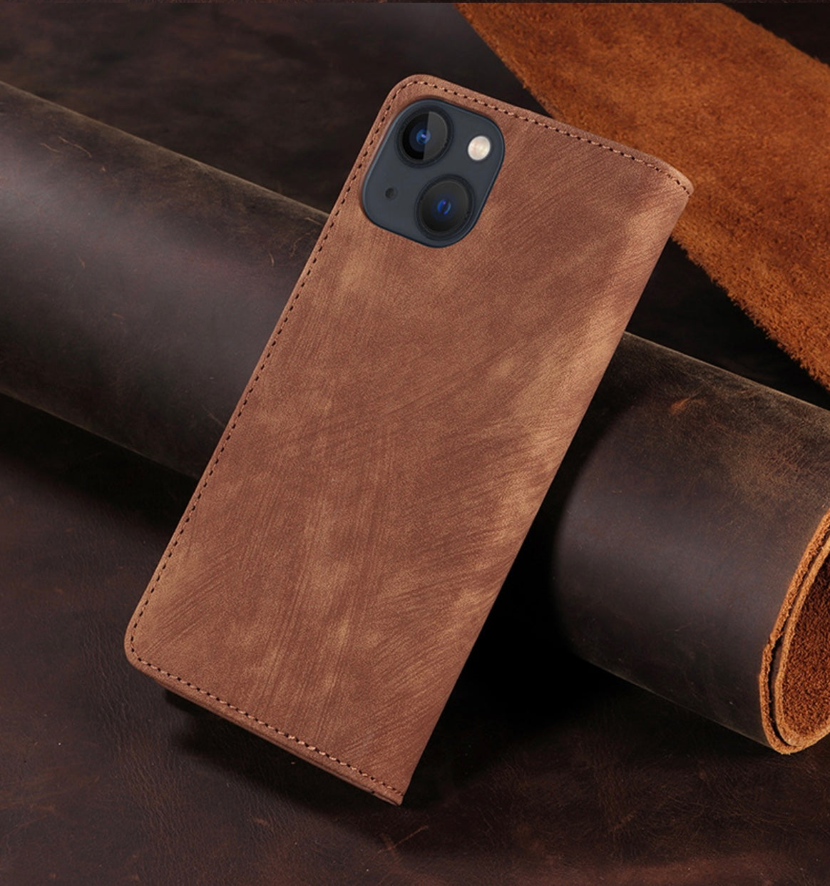 Pochette Double Face en Cuir